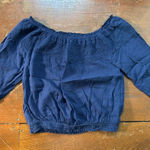 Aerie  Midnight Blue Off-Shoulder Blouse Photo 0