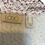LOGO By Lori Goldstein LOGO Snakeskin Print Cardigan Berry White w/ Chiffon Hem Longline size small Photo 2