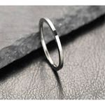 Size 10 Titanium Steel Ring Plain Band Women Joint Ring Exquisite Jewelry Access Silver Photo 1
