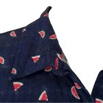 Westport Navy Sleeveless Button-Down Tie Front Top – Watermelon Print Photo 5