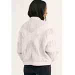 Free People Nico Bomber Jacket Size Small Light Gray NEW Bohemian Ruched Casual Photo 3