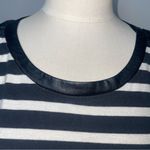 J.Crew Striped Faux Leather Trim Top Medium Photo 6
