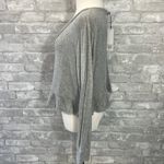 BB Dakota Gray Ruffled Vneck Sweater Photo 2