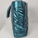 Victoria's Secret Womens Tote Bag Large Green Metallic Quilted Puffer 14" NEW Photo 13