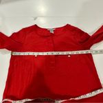 H&M Red Quarter Button Down Long Sleeve Top Size 2 Photo 8