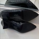 LOGO By Lori Goldstein LOGO Lori Goldstein Women’s Liza Leather Reptile Embossed Black Pointed Heels Photo 7