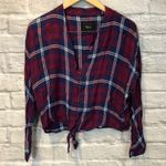 Rails Anthropologie  Women's Small Sloane Plaid Crop Tie Front Long Sleeve Shirt Photo 2