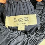 Sea NY Heidi Flutter Sleeve Smocked Navy Midi Dress 2 Blue Photo 9