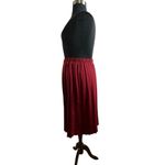 Anthropologie Hey There By Karen Walker Pleated Polka Dot Midi Skirt Red Size 12 Photo 3