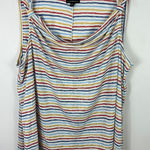 Lane Bryant  26 Striped Cowl Neck Tank Top Sleeveless Drape Coastal Resort Plus Photo 0