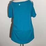 Tek Gear lattice short sleeve shirt top Teal Blue Medium excellent condition Photo 1