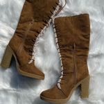 Charles Albert Faux leather Fisherman Core knee-high boots size 8 B25 Photo 3