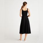 Quince Tencel Jersey Fit and Flare Black Sleeveless Dress Small LBD Eco Friendly Photo 4