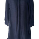 ZARA  Size‎ XS Navy Blue 3/4 Sleeves Button Up Shirt Dress Photo 0