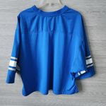 Nike Lab Top Womens L Collection Tee Hyper Cobalt Blue Crop Top V Neck Pullover Photo 4