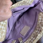 Coach Chelsea Heritage stripe Stylish Beige and Gold Tote Bag Photo 4