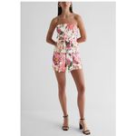 EXPRESS  Floral Satin Strapless Romper Tie Waist NWT Womens 8 Photo 11