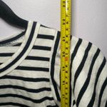 ALC Frank A.L.C. Black White Stripe Ruffle Short Sleeve Carrie Shirt Women's size Medium Photo 6