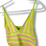 Lusana Boutique NWT Citron Katie Crochet Knit Stripe V Photo 2