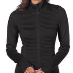 Elegant Black Ribbed Women's Jacket‎ Size M Photo 0