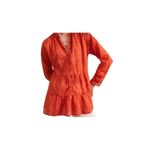 Pilcro Anthropologie harvest orange tiered tunic with metal button accents down Photo 1