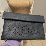 Navy Blue Crossbody handbag! Cutout faux leather detailing with a chain strap Photo 6