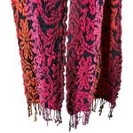 Johnston & Murphy Johnston Murphy Pink Red Black Woven Knit Scarf Fringe 11x35 Photo 2