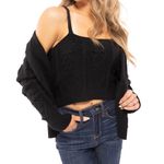 Arula Black Square Collar Knitwear Swester Crop Top Cami Size XXL Photo 0