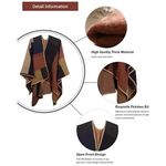 Unknown Brand‎ Women's Brown Color Block Boho Poncho Cardigan Oversized Cape Size undefined Photo 8