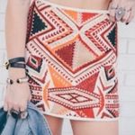 Topshop Tapestry Woven Geometric Multi Color Aztec tribal print Boho Mini Skirt Photo 1