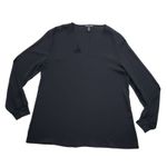 Eileen Fisher Silk Georgette Crepe Dolman Sleeve Top Womens XS Black Damaged Photo 11