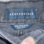 Aeropostale AERO Black Wash Denim Button Fly 90s High Rise Cut Off Shorts Photo 2