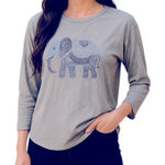 Rachel Zoe Elephant Rhinestone Cashmere Blend Sweater Gray Size Large Photo 0