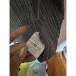 Dazy women’s gray and white striped dress shirt size medium Gray Photo 3