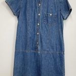 Ann Taylor  Blue Vtg 90s 100% Cotton‎ Denim Short Sleeve Shirt Dress - Size 10 Photo 0