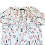 Ivanka Trump Sheer Floral White & Pink Long Sleeve V-Neck Flowy Blouse Sz Small Photo 7