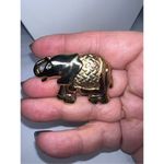 Vintage Gold Tone Elephant with Rhinestone Eye Brooch Photo 1