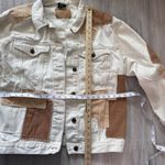 Urban Outfitters  BDG Adult/Women’s Patchwork White Denim Jean Jacket L Photo 7