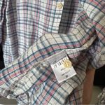 CP Shades  Linen Plaid Button Down Shirt Blouse Long Sleeve Photo 2