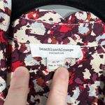 Beach Lunch Lounge Burgundy Abstract Floral Button Up Shirt - Size Small - Artsy Photo 3