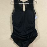 NWT Swimsuits for All black lace ruched v neckline one piece swimsuit 18 Photo 0