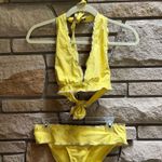 Becca Rebecca Virtue yellow paisley print halter bikini set Medium Photo 1