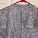 Charter Club  Womens Linen Jacket Large Metallic Blue‎ Button Front Resort Wear Photo 8