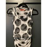 SimonMiller Cielo black & white polka dot ruched pencil cowl neck mesh dress XS Photo 2