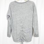 Michael Lauren Zuma Pullover Crewneck Lace Back Sweatshirt: Heather Grey Photo 3