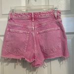 ZARA high waisted button fly pink acid wash denim shorts sz 2 Photo 4
