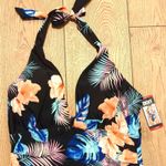 DKNY  NEW Women's XL Tropical Print Plunge Halter Neck Sexy 1 Piece Swim Suit NWT Photo 1