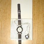 Cherokee New 2pc Silver Watch & Sparkling Locket Necklace Photo 0