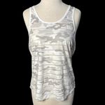 Zyia Active Havana Camo Stripe Mesh White & Gray Racerback Tank Top Photo 5