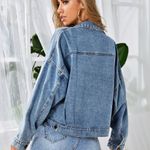 SheIn Double Pocket Button Front Denim Jacket Photo 10